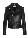 Saint Laurent Leather Jacket In Black