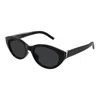 Saint Laurent Black-black-black Acetate Sunglasses In Black