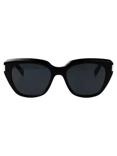 SAINT LAURENT SAINT LAURENT BLACK-BLACK-BLACK RECYCLED ACETATE SUNGLASSES