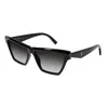 Saint Laurent Black Black Grey Acetate Sunglasses In Black