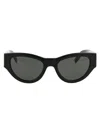 Saint Laurent Black-black-grey Acetate Sunglasses In Black