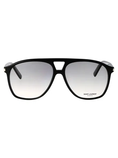 Saint Laurent Black Black Grey Acetate Sunglasses