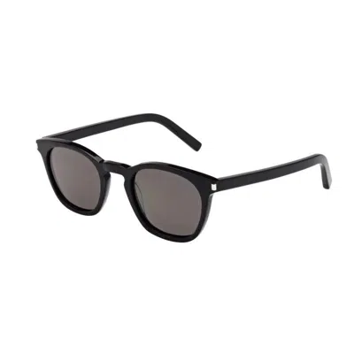 Saint Laurent Black-black-smoke Acetate Sunglasses