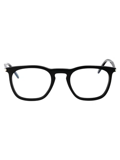 SAINT LAURENT SAINT LAURENT BLACK BLACK TRANSPARENT ACETATE GLASSES