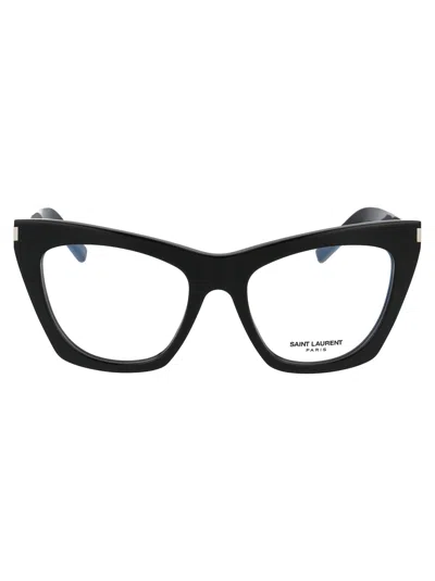 Saint Laurent Black Black Transparent Acetate Glasses