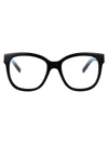 Saint Laurent Black Black Transparent Acetate Glasses In Black