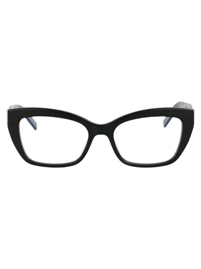 Saint Laurent Black Black Transparent Acetate Glasses