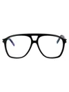 Saint Laurent Black Black Transparent Acetate Glasses In Black