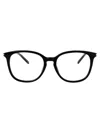 Saint Laurent Black-black-transparent Acetate Glasses In Black