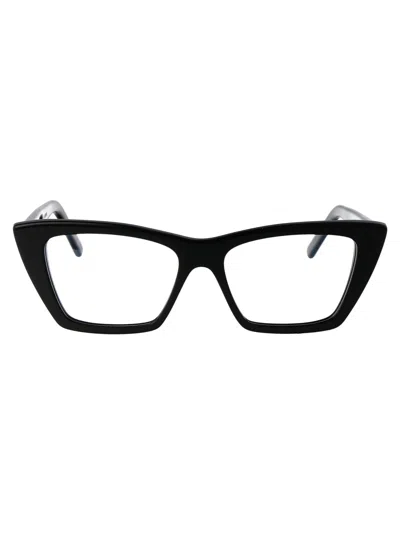 SAINT LAURENT SAINT LAURENT BLACK BLACK TRANSPARENT ACETATE GLASSES