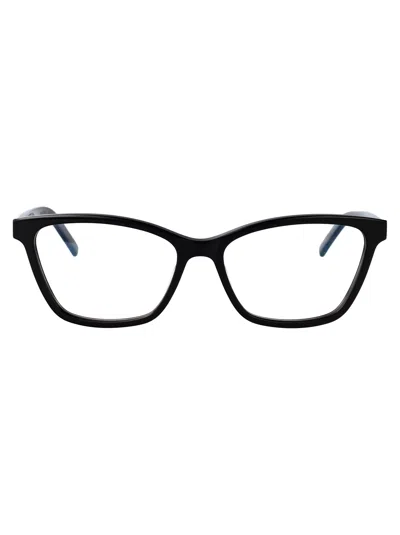 Saint Laurent Black Black Transparent Acetate Glasses In White