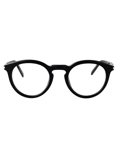 SAINT LAURENT SAINT LAURENT BLACK-BLACK-TRANSPARENT RECYCLED ACETATE GLASSES