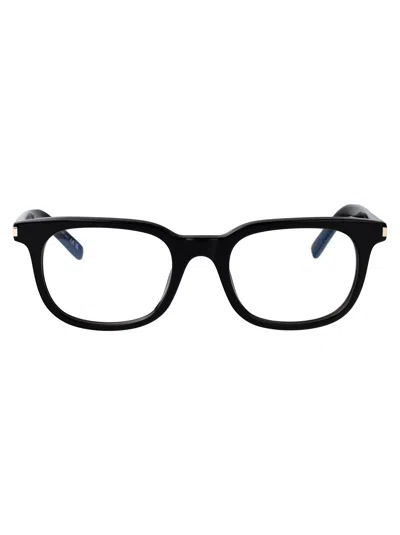 SAINT LAURENT SAINT LAURENT BLACK-BLACK-TRANSPARENT RECYCLED ACETATE GLASSES