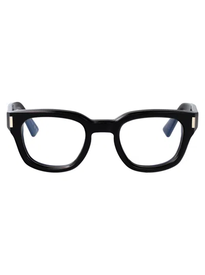 Saint Laurent Black-black-transparent Recycled Acetate Glasses In Brown