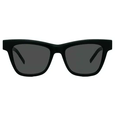 Pre-owned Saint Laurent Black Butterfly Ladies Sunglasses Sl M106 001 52 Sl M106 001 52 In Gray