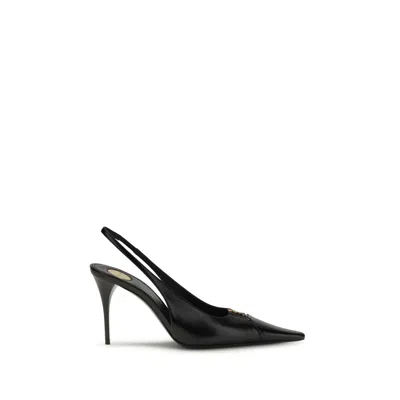 Saint Laurent Black Calf Leather Bos Taurus High Heel Women's Pumps