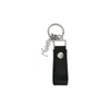 Saint Laurent Black Monogram Leather Keyring In Black
