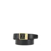Saint Laurent Black Calf Leather Bos Taurus Regular Belt In Black