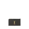 Saint Laurent Black Calf Leather Bos Taurus Wallet In Black