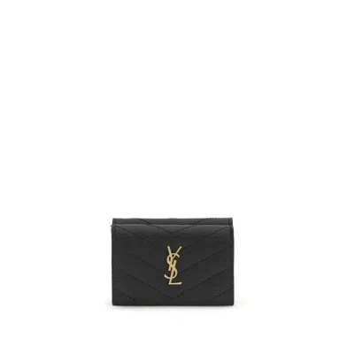 Saint Laurent Black Calf Leather Bos Taurus Wallet