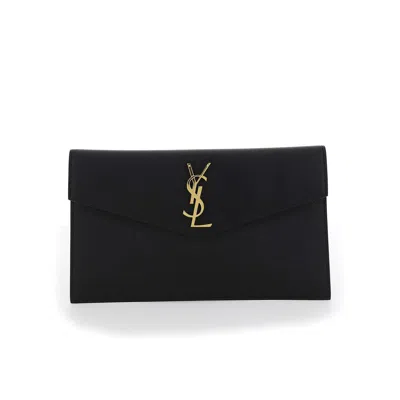 Saint Laurent Black Calf Leather Bos Taurus Wallet