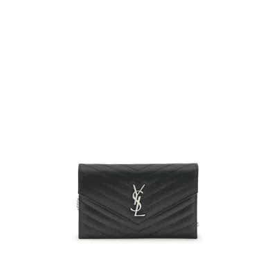 Saint Laurent Black Calf Leather Bos Taurus Wallet