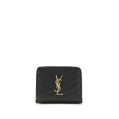 Saint Laurent Black Calf Leather Bos Taurus Wallet