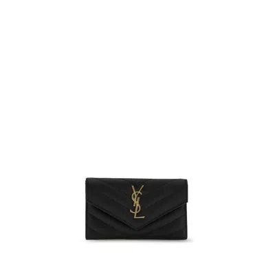 Saint Laurent Black Calf Leather Bos Taurus Wallet