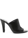 Saint Laurent Black Calf Leather Sandals In Black