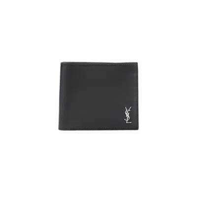 SAINT LAURENT SAINT LAURENT BLACK CALF LEATHER WALLET
