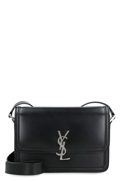 Saint Laurent Black Calf Leather Crossbody For Men In Ss23 Collection In Nero