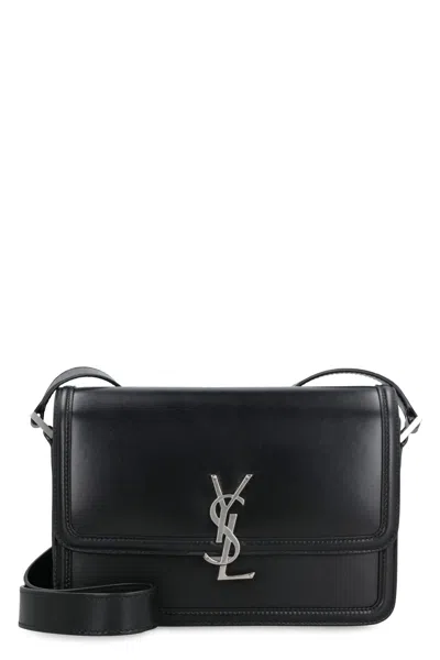 Saint Laurent Black Calf Skin Shoulder Bag For Men, Fw23 In Nero