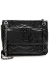 Saint Laurent Niki Medium Leather Shoulder Bag In Black