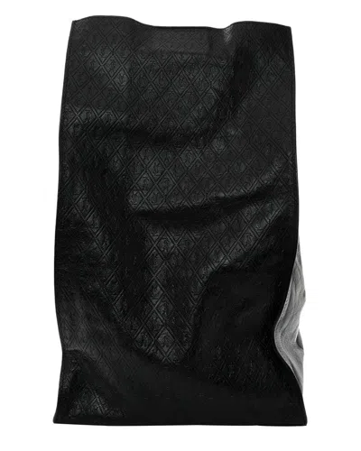 Saint Laurent Black Calfskin Leather Deli Paper Bag (authentic Pre-loved)