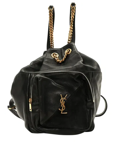 Saint Laurent Black Calfskin Leather Jamie Backpack (authentic Pre-loved)
