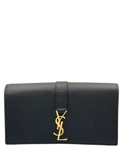 Saint Laurent Black Calfskin Long Wallet (authentic Pre-loved)