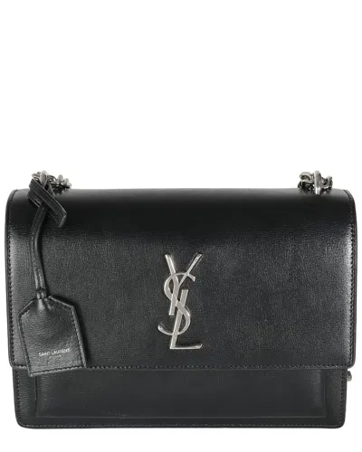 Saint Laurent Black Calfskin Medium Monogram Sunset (authentic Pre-loved)