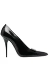 Saint Laurent Pointed-toe Polished-finish Pumps In Black