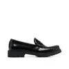 Saint Laurent Le Loafer High-shine Finish Flat Shoes In Black