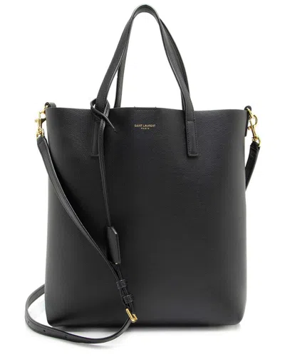 SAINT LAURENT SAINT LAURENT BLACK CALFSKIN TOY SHOPPING TOTE (AUTHENTIC PRE-LOVED)