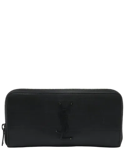 Saint Laurent Black Calfskin Zip Wallet (authentic Pre-loved)