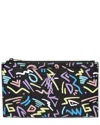 Saint Laurent Black Canvas Graffiti Monogram Bill Pouch (authentic Pre-loved)