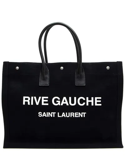 Saint Laurent Black Canvas Rive Gauche Large Tote (authentic Pre-loved)