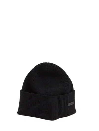 Saint Laurent Black Cashmere Beanie Hat