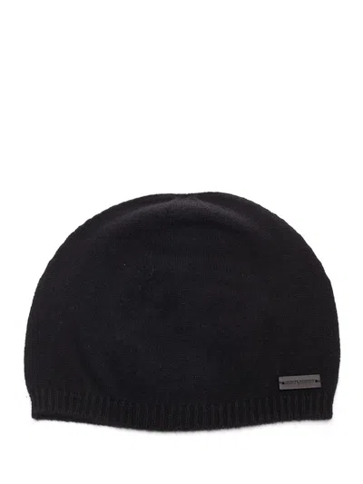 Saint Laurent Black Cashmere Beanie Hats Black