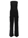 Saint Laurent Cassandre Bustier Jumpsuit In Black