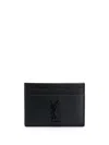 Saint Laurent Grained Leather Wallet With Multiple Card Slots In Black
