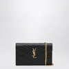 Saint Laurent Black Cassandre Chain Clutch Bag In Black