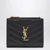 Saint Laurent Black Cassandre Matelassé Bi-fold Wallet In Black