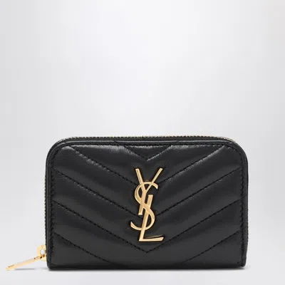 Saint Laurent Black Cassandre Matelassé Wallet
